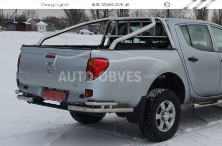 Захист заднього бампера Mitsubishi L200 2006-2014 - тип: кути подвійні фото 1