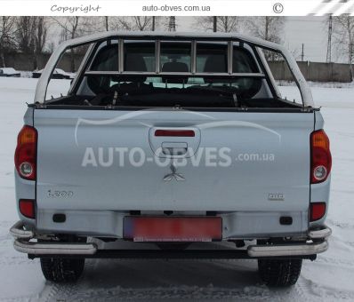 Захист заднього бампера Mitsubishi L200 2006-2014 - тип: кути подвійні фото 2