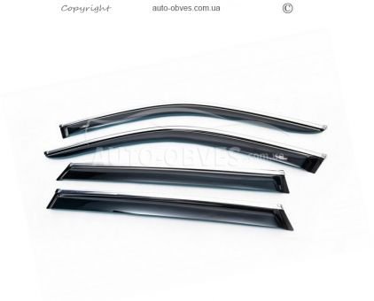 Вітровики Lexus GS 2005-2011 - type: 4 шт з хром молдингом фото 0
