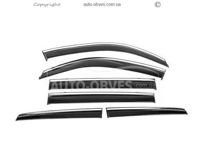 Toyota Land Cruiser 200 window deflectors - type: with chrome 6 pcs photo 2