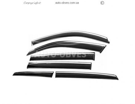 Toyota Land Cruiser 200 window deflectors - type: with chrome 6 pcs photo 0