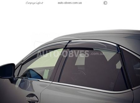 Дефлекторы на окна ветровики Lexus NX 2014-... - тип: с хром молдингом фото 0
