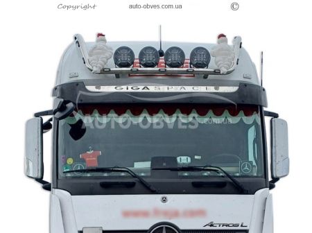 Крепление под фары на крышу Mercedes Actros MP4, длинный вариант v2, услуга: установка диодов фото 0