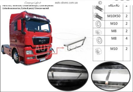 Holder for headlights in the grille MAN TGX, service: installation of diodes фото 2