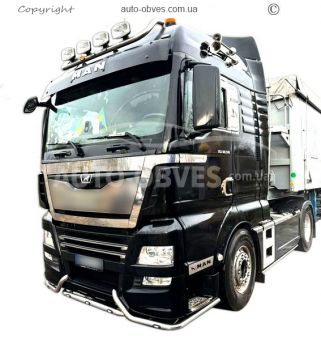 Защита переднего бампера MAN TGX, TGS euro 6 - доп услуга: установка диодов фото 1