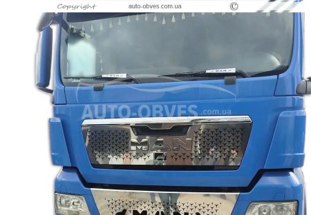 Накладка на решетку капота MAN TGX - тип: на капот под лого фото 2