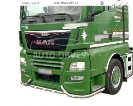 Защита переднего бампера MAN TGX, TGS euro 6 - доп услуга: установка диодов фото 1
