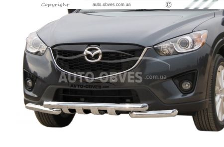 Защита бампера Mazda CX5 2011-2017 - тип: модельная, с пластинами фото 0