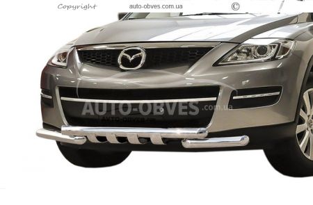 Захист бампера Mazda CX9 2007-2015 - тип: модельний, з пластинами фото 0