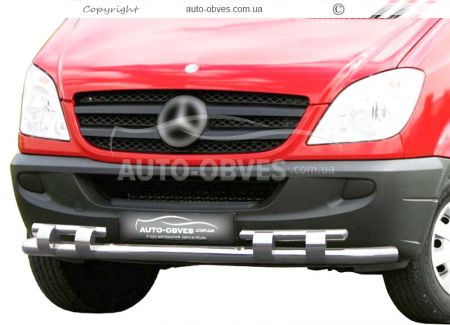 Защита бампера Mercedes Sprinter 2006-2013 - тип: модельная с пластинами фото 1