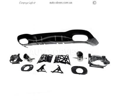 Rear diffuser Mercedes A-class w177 - type: with nozzles design A35 sd photo 1