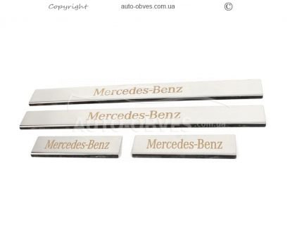 Door sill plates Mercedes C-class w204 2007-2014 - type: 4 pcs photo 0