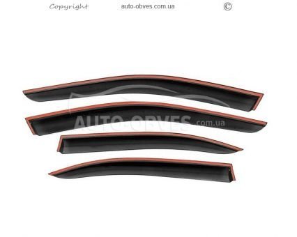 Вітровики Mercedes C-class w204 2007-2015 з хромом - тип: sd 4 фото 2
