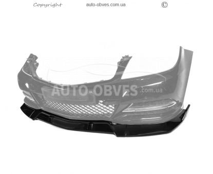 Накладка на передній бампер Mercedes C-сlass w204 - type: lip чорний колір фото 4