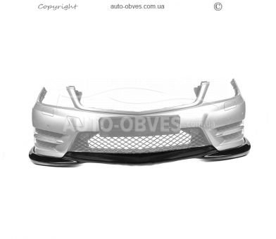 Передня накладка Mercedes C-class w204 2011-2014 - type: v2 lip чорний глянець фото 7