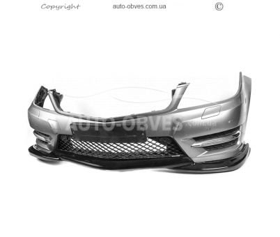 Передня накладка Mercedes C-class w204 2011-2014 - type: v2 lip чорний глянець фото 6