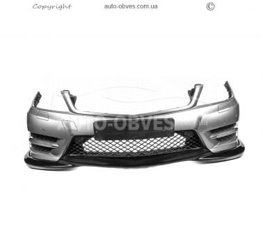 Передня накладка Mercedes C-class w204 2011-2014 - type: v2 lip чорний глянець фото 8