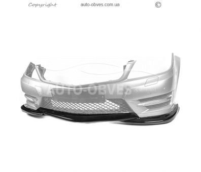 Передня накладка Mercedes C-class w204 2011-2014 - type: v2 lip чорний глянець фото 4