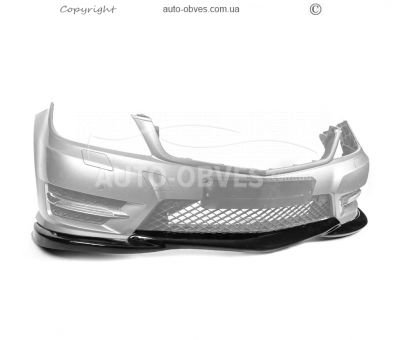 Передня накладка Mercedes C-class w204 2011-2014 - type: v2 lip чорний глянець фото 5