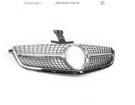 Front grille Mercedes C-class w204 2012-2015 - type: diamond silver for C63 фото 2