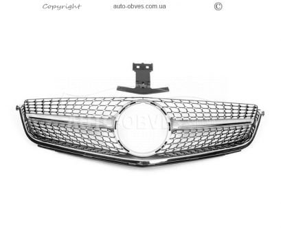 Front grille Mercedes C-class w204 2012-2015 - type: diamond silver for C63 фото 1