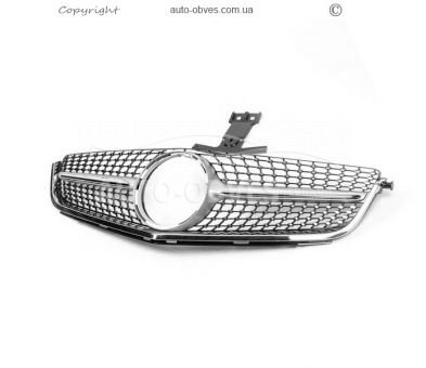 Front grille Mercedes C-class w204 2012-2015 - type: diamond silver for C63 фото 0