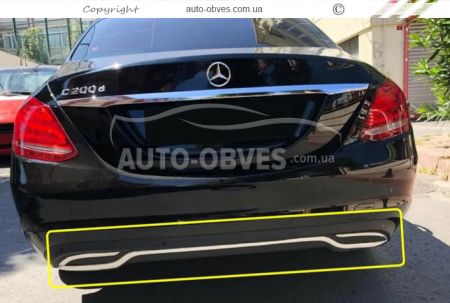 Накладка на торець бампера Mercedes C-сlass w205 2014-2021 - тип: v1 нержавіюча сталь фото 2