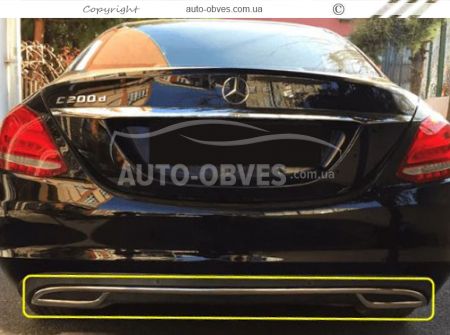 Накладка на торець бампера Mercedes C-сlass w205 2014-2021 - тип: v2 нержавіюча сталь фото 2