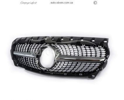 Передня решітка Mercedes CLA c117 2013-2016 - type: diamond silver фото 0