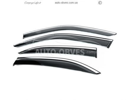 Ветровики с хромированным молдингом Mercedes E-сlass w210 1996-2001 - тип: 4 шт фото 0