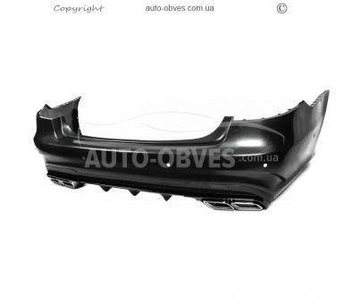 Задній бампер з дифузором Mercedes E-сlass w212 2013-2016 - type: E63 AMG фото 0