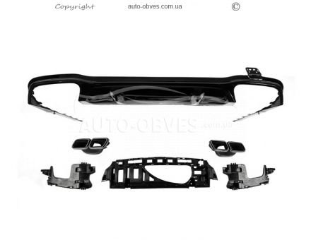 Rear diffuser Mercedes E-class w213 2016-2018 - type: with Black nozzles for AMG, AMG-Line design E63 photo 0