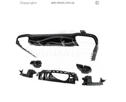 Rear diffuser Mercedes E-class w213 2016-2018 - type: with Black nozzles for AMG, AMG-Line design E63 photo 7