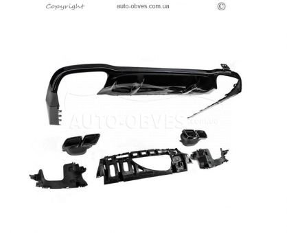 Rear diffuser Mercedes E-class w213 2016-2018 - type: with Black nozzles for AMG, AMG-Line design E63 photo 6