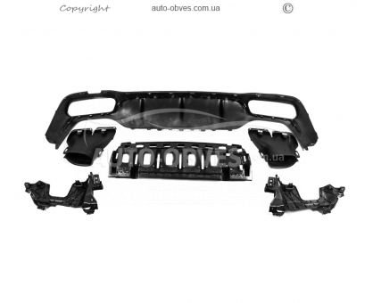 Rear diffuser Mercedes E-class w213 2016-2019 - type: with Silver nozzles for AMG, AMG-Line design E63 photo 0