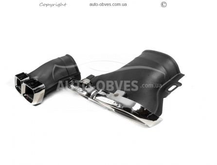 Rear diffuser Mercedes E-class w213 2016-2019 - type: with Silver nozzles for AMG, AMG-Line design E63 photo 1