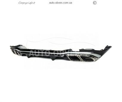 Задній дифузор Mercedes E-сlass w213 2019-2024 - type: з насадками Silver для AMG, AMG-Line дизайн E63 фото 0