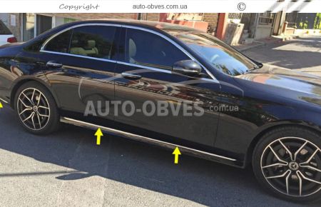 Хром на молдинг дверний Mercedes E-сlass w213 2020-... - тип: v2 нержавіюча сталь 6 шт фото 2