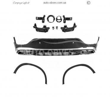 Rear diffuser with nozzles Mercedes GLC coupe c253 - type: Silver design AMG63 2020-2022 photo 0