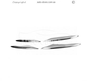 Боковые накладки на передний бампер Mercedes GLC x253 - тип: нержавеющая сталь фото 0