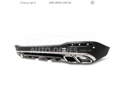Rear diffuser Mercedes GLS X167 - type: GLS63 AMG with chrome nozzles photo 0