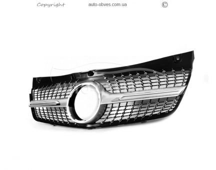 Front grille Mercedes Vito w639 2010-2014 - type: diamond silver photo 0