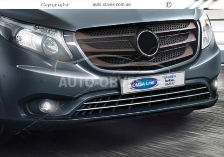 Grille lining in the bumper Mercedes V-class 2014-2020, option No. 2, 2 elements фото 2