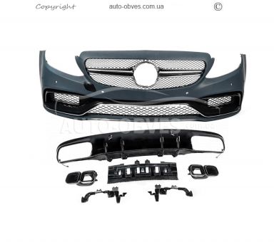 Комплект обвісів з дифузором Mercedes C-сlass w205 - type: для coupe AMG C63-designs 2014-2018 фото 0
