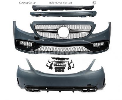 Комплект обвісів Mercedes C-сlass w205 2014-2021 - тип: з дифузором c63 amg фото 1