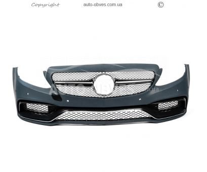 Передній бампер в зібраному вигляді Mercedes C-сlass w205 - type: AMG C63-designs 2014-2018 фото 1