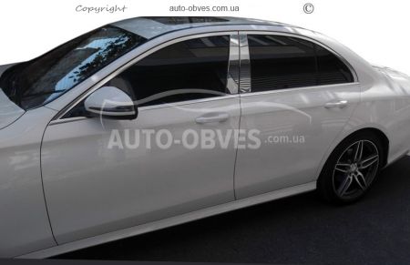 Молдинги на дверные стойки Mercedes E-сlass w213 2016-... фото 2