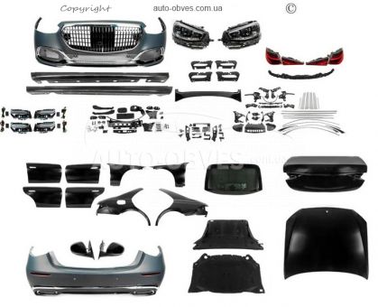 Mercedes S-class w221 restyling kit - type: in w223 Maybach - with door handles and inserts photo 0