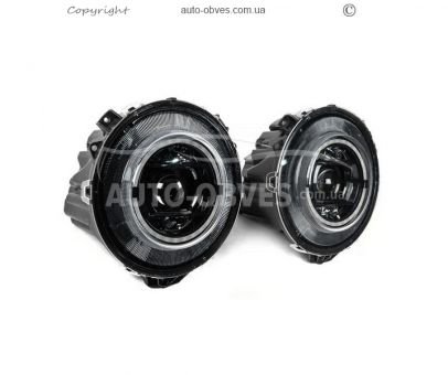 Передние фары Mercedes G class w463 дизайн 2023+ black 2006-2017 фото 2