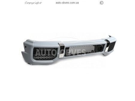 Передній бампер Mercedes G сlass w463 1990-2018 - type: amg G63, G65 в зборі G63 хромована сітка фото 1